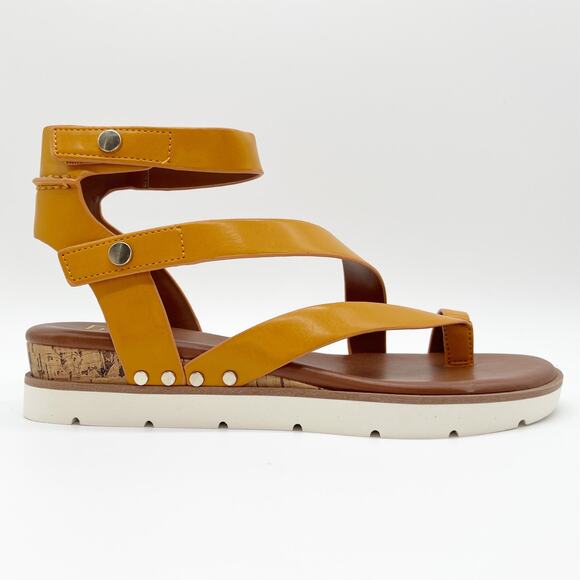 Franco Sarto Daven Sport Gladiator Mustard Yellow Tan Sandals Womens Size 7.5 - Picture 4 of 10